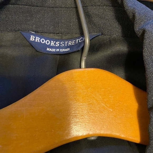 Brooks Stretch Blazer Blue Check 100% ViscoSport Coat Jacket Made in Israel 43L - Picture 3 of 14